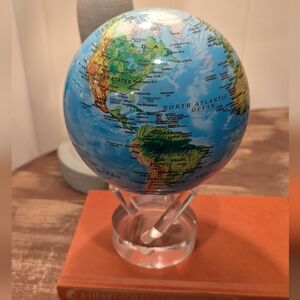 Mova 4.5" Globe - Ocean Blue Relief with Stand